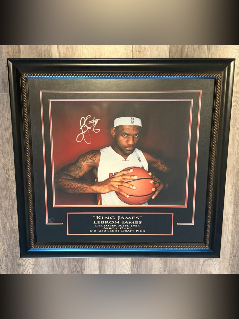 Lebron James Miami Heat Signed Autograph Framed NBA Basketball Photo